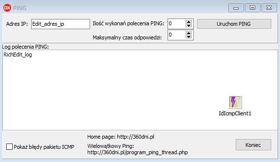 360dni.pl Delphi ICMP IdIcmpClient INDY 